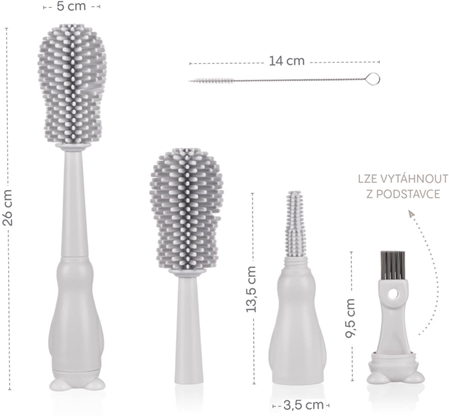 Zopa Silicone Baby Bottle Brush 3in1 kartáč na čištění 3 v 1