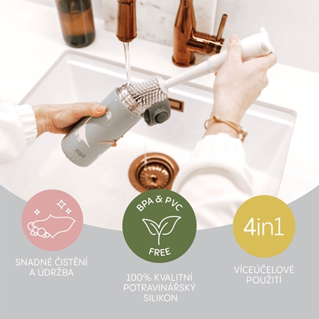 Zopa Silicone Baby Bottle Brush 3in1 kartáč na čištění 3 v 1