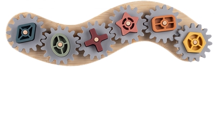 Zopa Silicone Bamboo Puzzle Cog Wheels jucărie cu activități