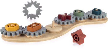Zopa Silicone Bamboo Puzzle Cog Wheels jucărie cu activități