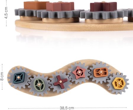 Zopa Silicone Bamboo Puzzle Cog Wheels jucărie cu activități
