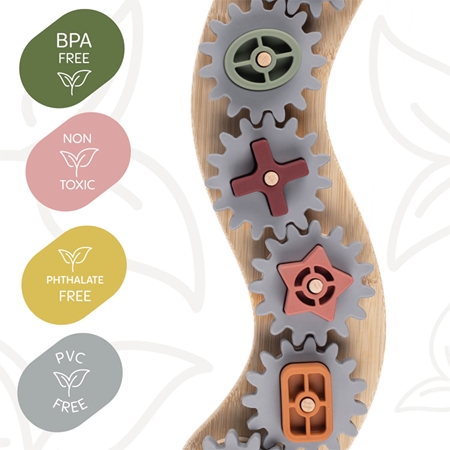 Zopa Silicone Bamboo Puzzle Cog Wheels aktivity hračka