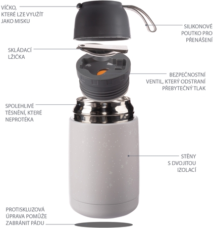 Zopa Food Thermos with Silicone Holder termoska na jídlo