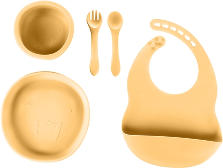 Zopa Silicone Set jídelní sada pro děti Mustard Yellow