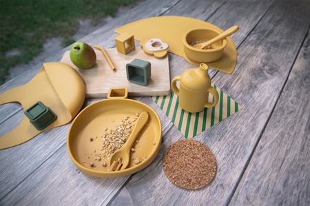 Zopa Silicone Set jídelní sada pro děti Mustard Yellow