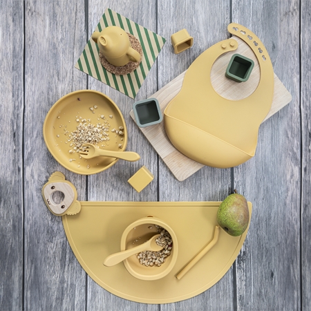Zopa Silicone Set jídelní sada pro děti Mustard Yellow