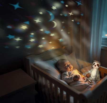 Zopa Plush Sleepy Toy with Projector and Melodies Raccoon proiector cu melodie