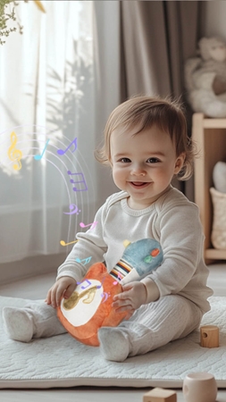 Zopa Plush Musical Toy 3 in 1 My First Guitar plyšová hračka s melodií