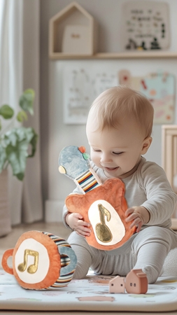 Zopa Plush Musical Toy 3 in 1 My First Guitar plyšová hračka s melodií