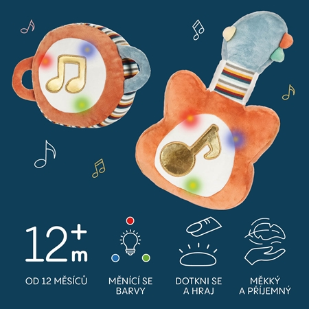 Zopa Plush Musical Toy 3 in 1 My First Guitar plyšová hračka s melodií