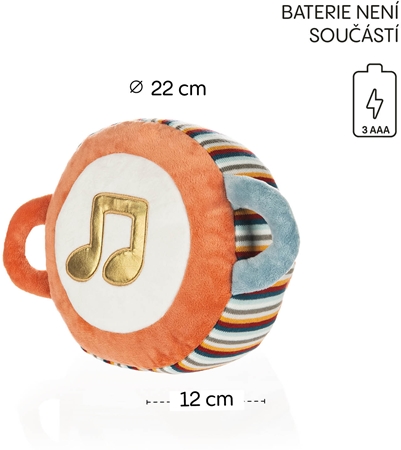 Zopa Plush Musical Toy 3 in 1 My First Drum plyšová hračka s melódiou
