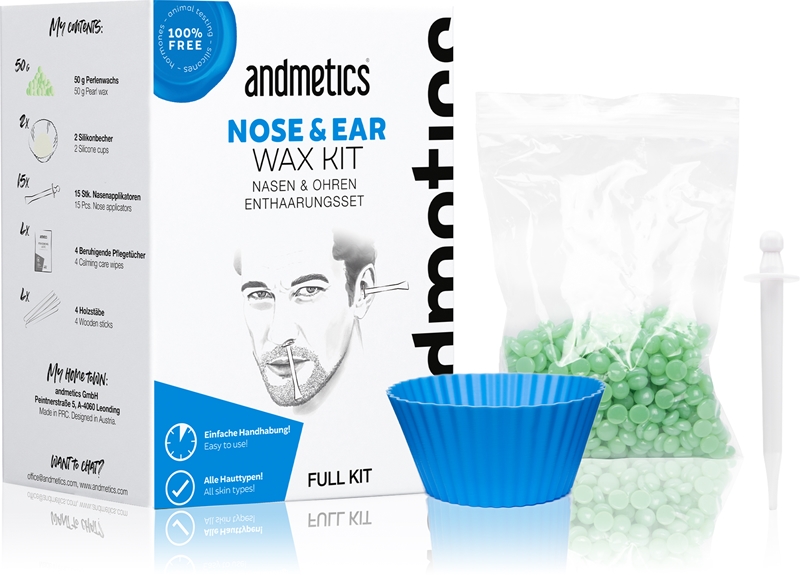 andmetics Wax Kit Nose & Ear hair removal wax for men notino.co.uk