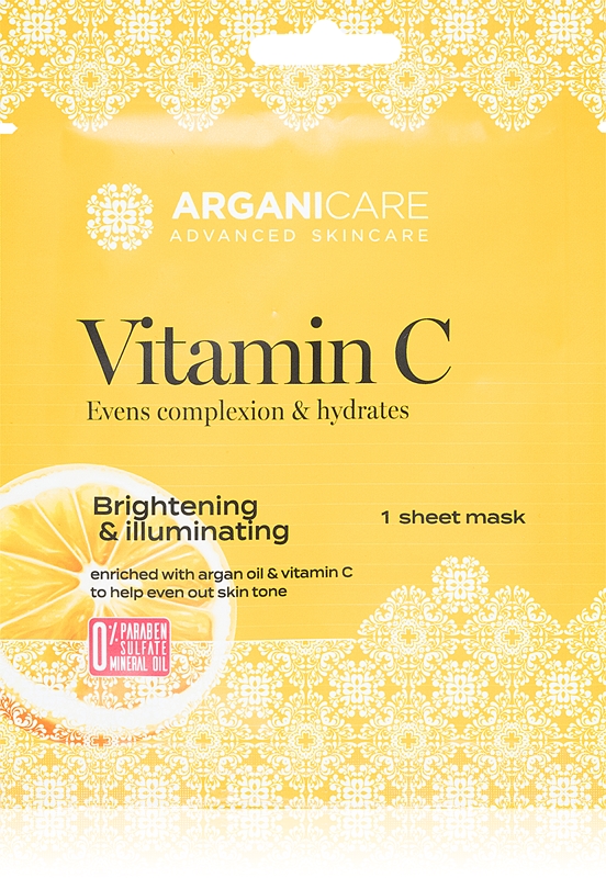 Arganicare Vitamin C Sheet Mask masque tissu illuminateur à la vitamine