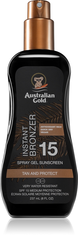 Australian Gold Spray Gel Sunscreen With Instant Bronzer bronzing spray ...