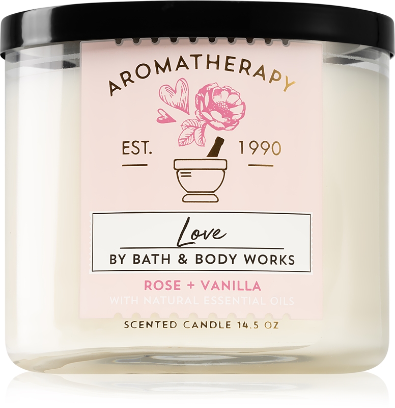 Bath & Body Works Aromatherapy Rose & Vanilla bougie parfumée notino.be