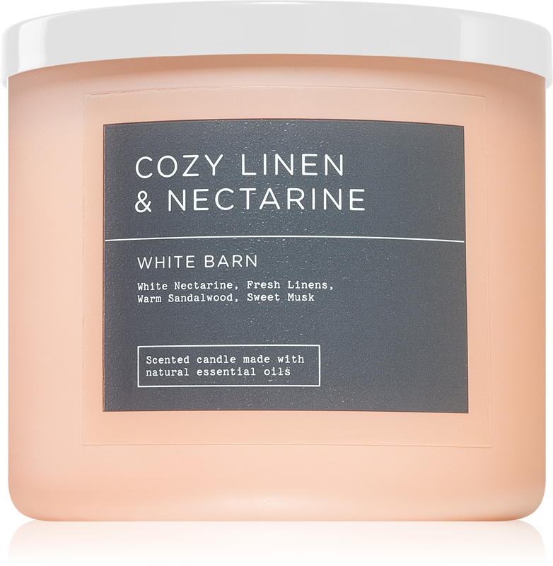 Bath & Body Works Cozy Linen & Nectarine scented candle notino.ie