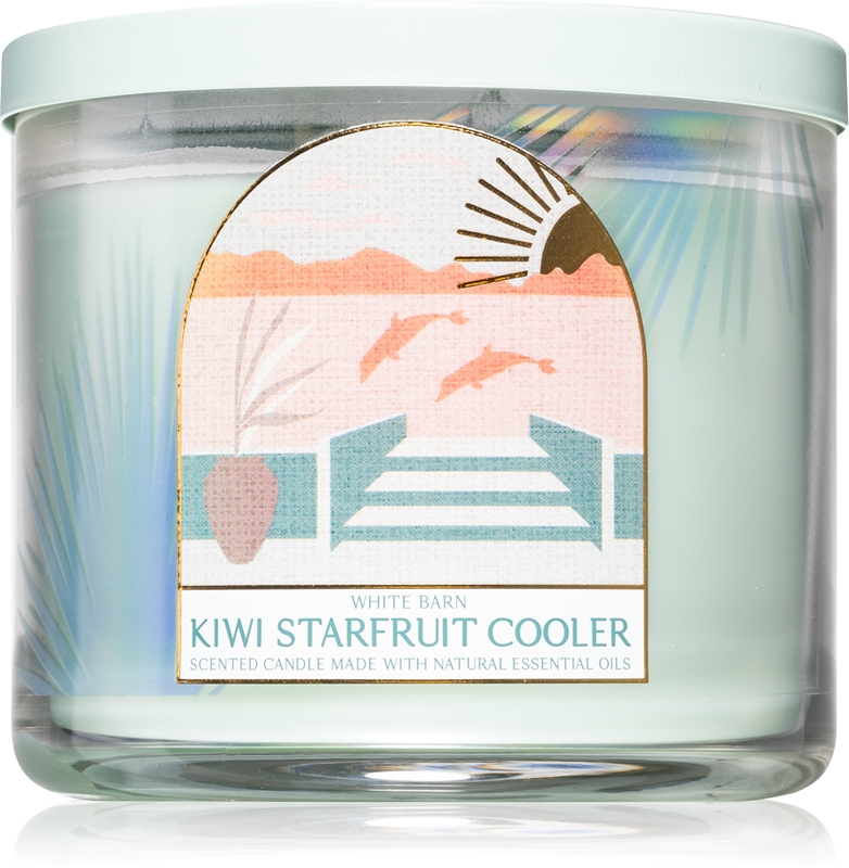 Bath & Body Works Kiwi Starfruit Cooler scented candle with essential