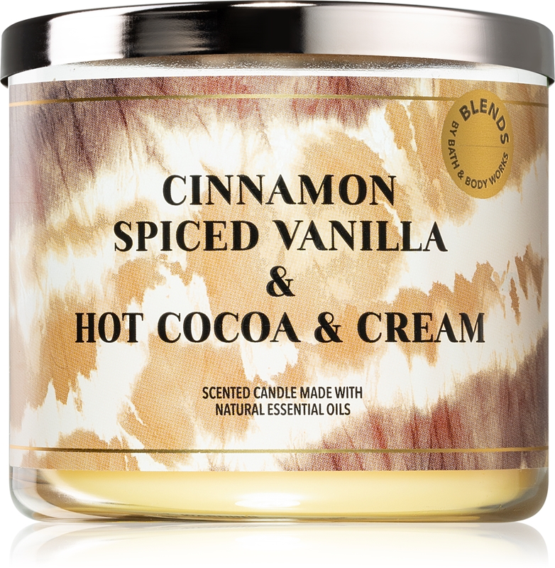 Bath & Body Works Cinnamon Spiced Vanilla & Hot Cocoa and Cream scented candle notino.co.uk