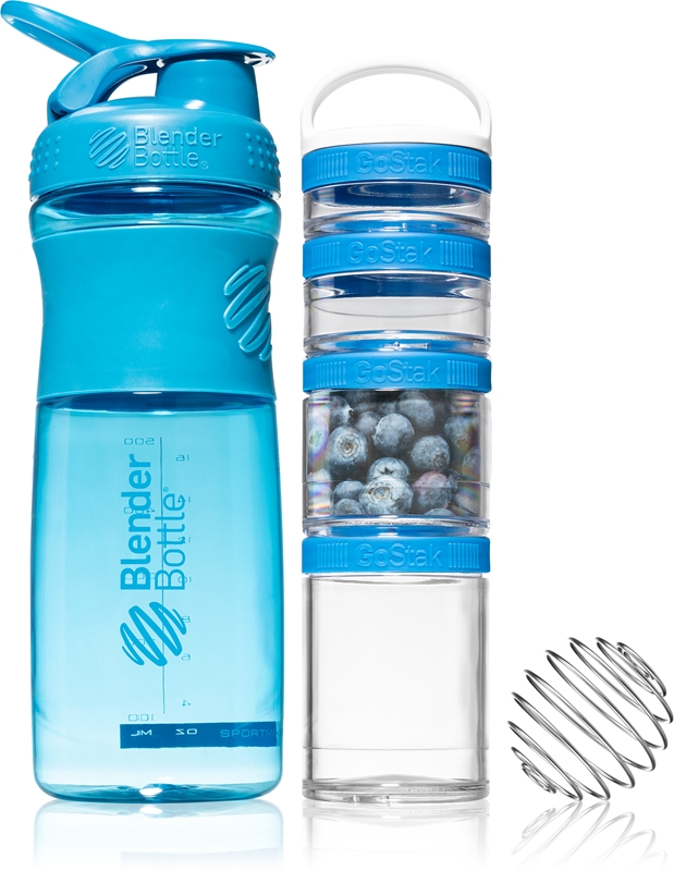 Blender Bottle Sport Mixer® GoStak gift set Blue(for athletes) colour