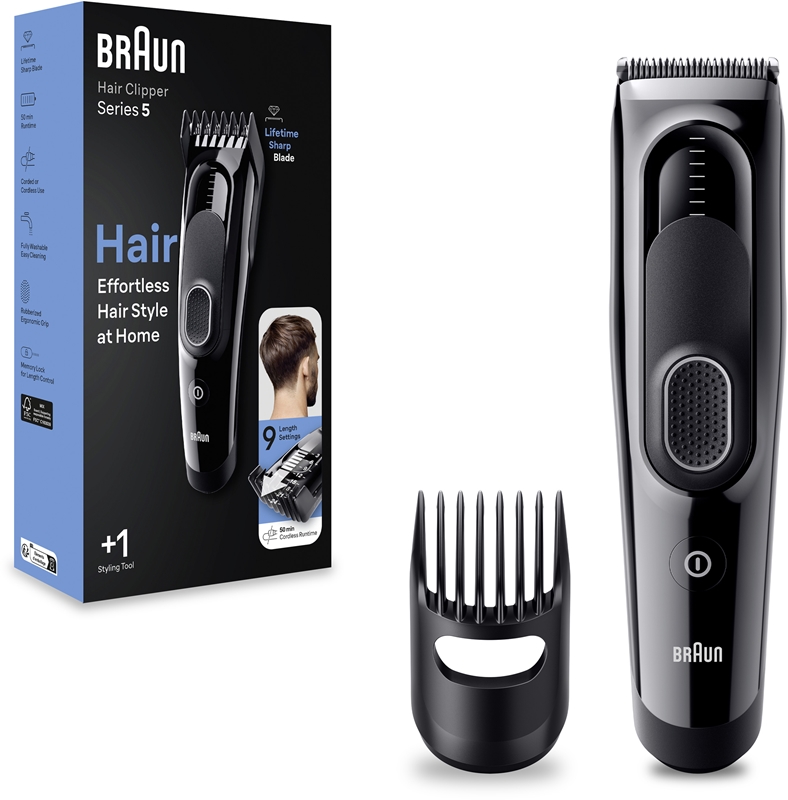Braun Series 5 HC5310 hair clipper with removable attachments notino