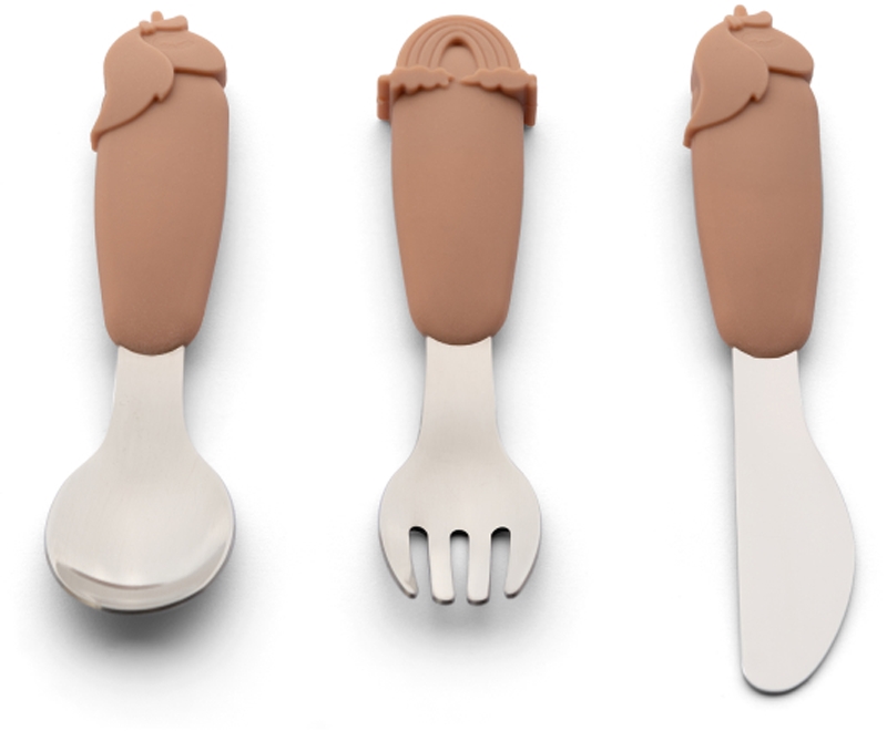 Citron Set Posate Da Viaggio In Acciaio Inox – 3 Pezzi (Forchetta, Coltello, Cucchiaio) Impilabili, Con Custodia, Per Bambini, Colore Limone - 2