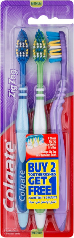 Colgate Zig Zag Medium Toothbrushes 3 Pcs 