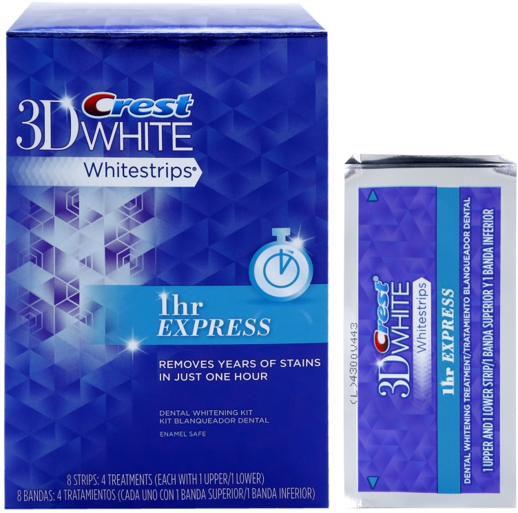 Crest 3D White Whitestrips 1hr Express Tooth Whitening Strips with
