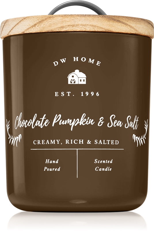 DW Home Farmhouse Chocolate Pumpkin & Sea Salt scented candle notino.ie