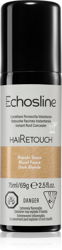 ECHOSLINE Hairetouch Dark Chestnut, 75 Ml – Temporärer Haarfarben-Korrektor Für Graue Haare, Sofortige Abdeckung, Sprühbar