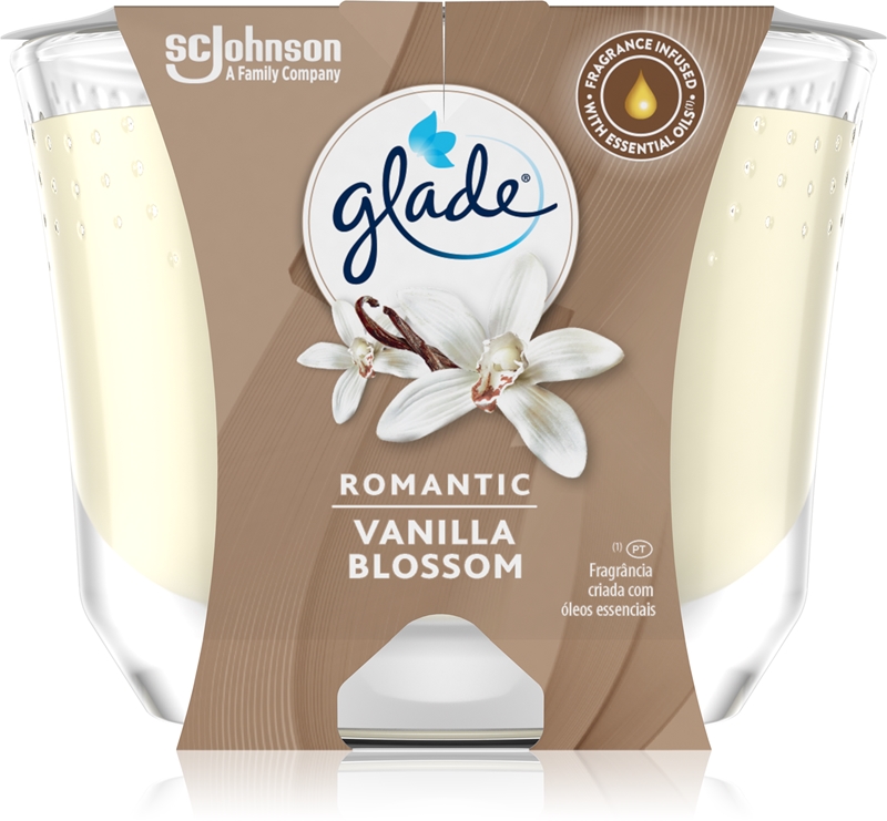 GLADE Romantic Vanilla Blossom scented candle notino.co.uk