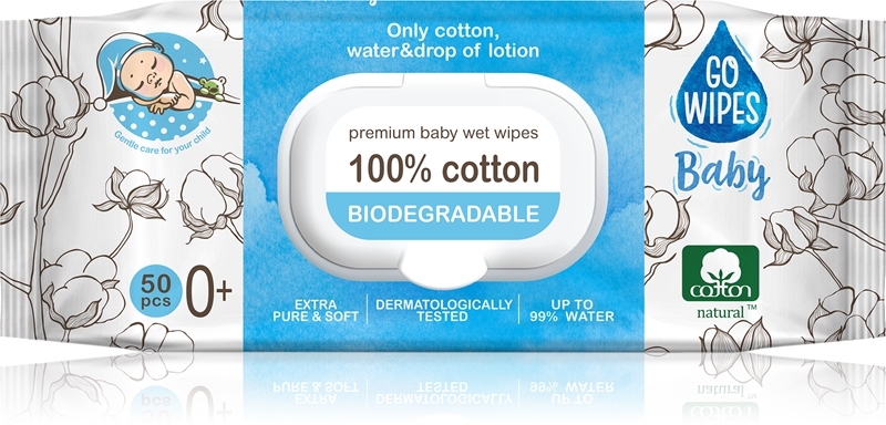 Whoopsie Wipes Lingettes Sèches Bébé 100% Coton Pur - Utilisation Humide Ou Sèche, Hypoallergéniques
