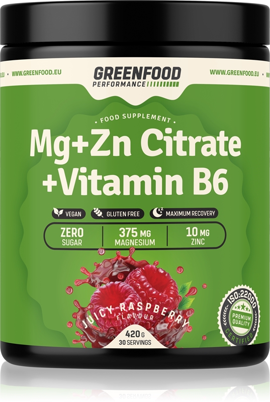 GreenFood Nutrition Performance Mg + Zn Citrate + Vitamin B6 Pulver zur ... GreenFood Nutrition Performance Mg + Zn Citrate + Vitamin B6 Pulver zur ...