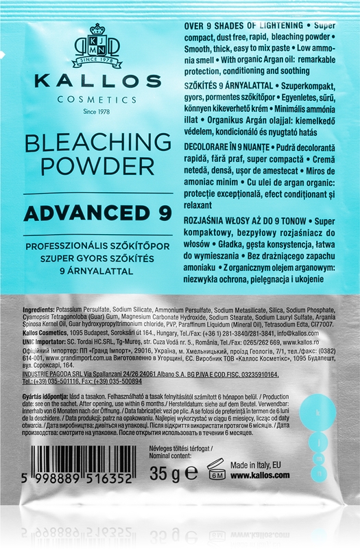 Kallos Bleaching Powder Advanced 9 poudre de décoloration et mèches ...