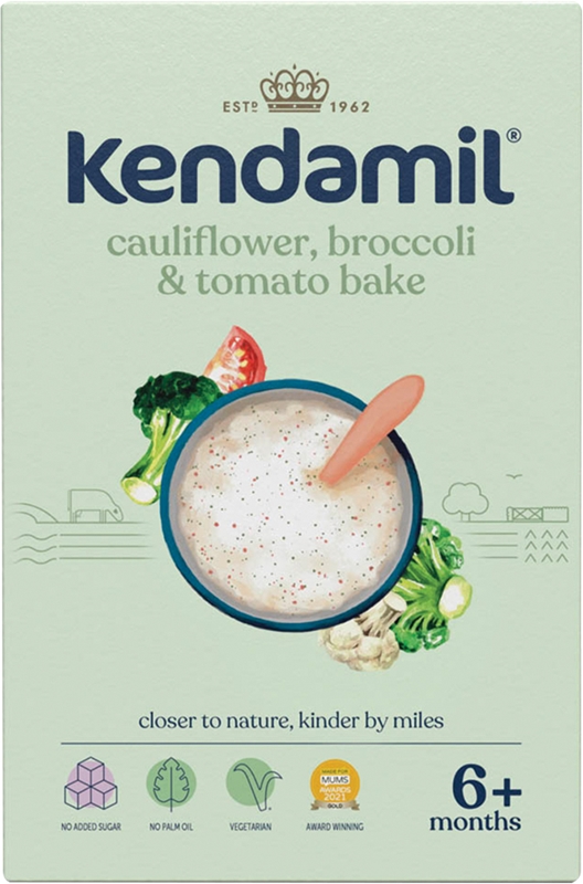 Kendamil Cauliflower, Broccoli & Tomato Bake melkpap met broccoli