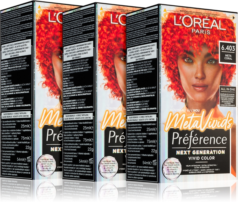 Loréal Paris Préférence Meta Vivids Semi Permanentní Barva Na Vlasy 6403 Meta Coral Odstín 2518