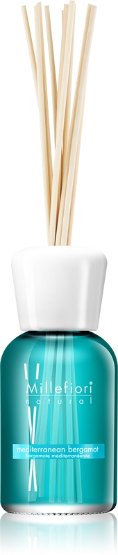 Diffuseur D'ambiance Millefiori Zona - Air Méditerranéen - 500 Ml - 7 Bâtons Bambou - Parfum Frais Agrumes