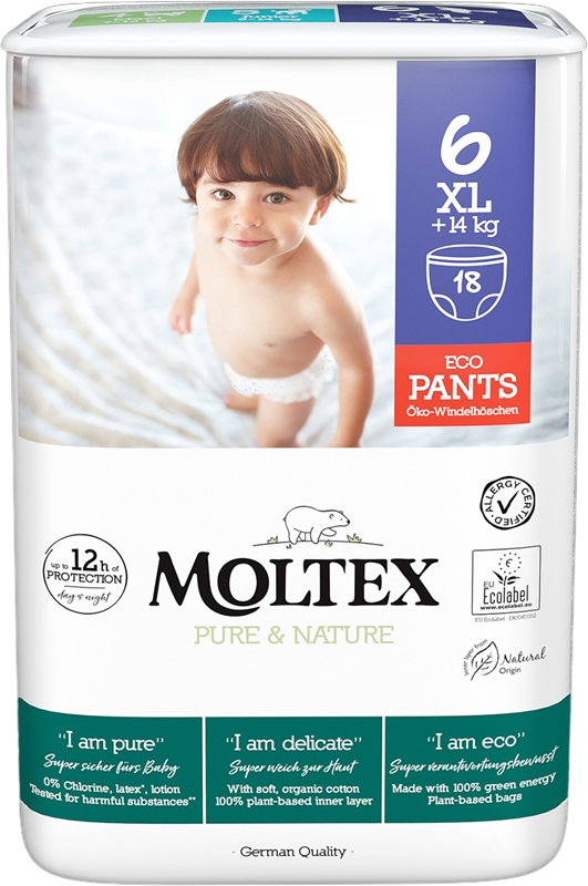 Moltex Natahovací plenkové kalhotky Pure & Nature Junior 9-14 kg 20 k