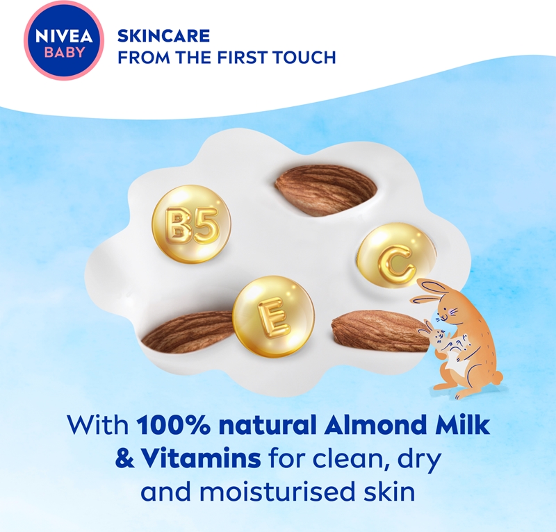 NIVEA Baby Aqua Lot De 4 Packs Lingettes Humides Pour Bébé - 99% Eau, Hypoallergéniques Et Sans Parfum