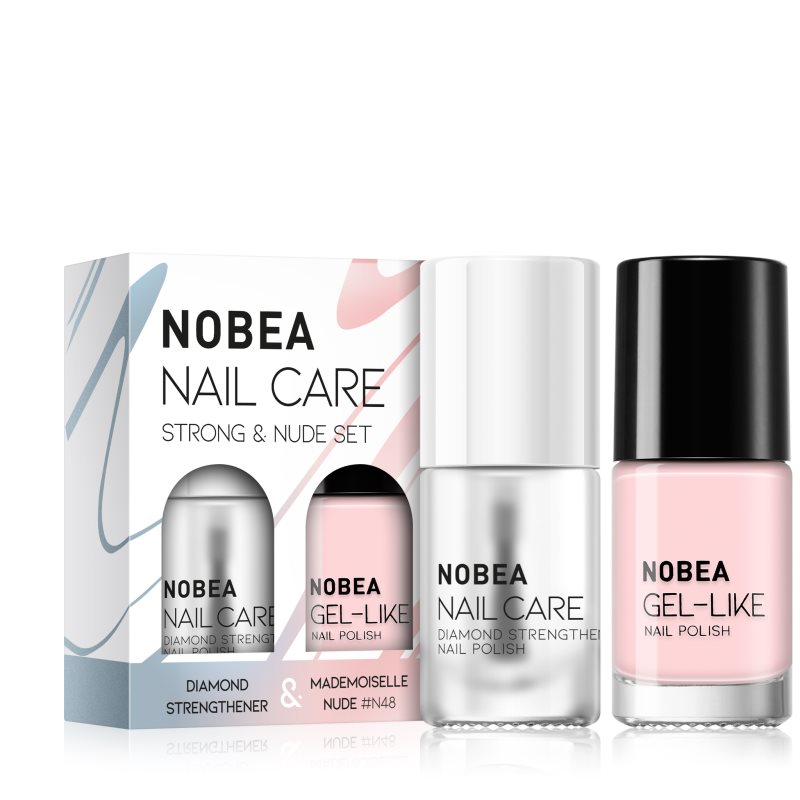 NOBEA Nail Care Strong & Nude Set nail polish set | notino.ie