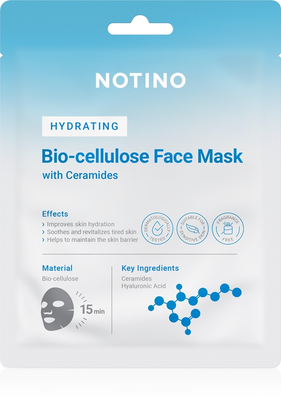 Notino Hydrating Bio-Cellulose Face Mask with Ceramides Moisturising ...