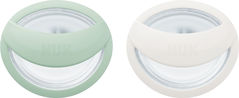 Sucettes NUK MommyFeel Lot De 2 - Silicone Sans BPA - Forme Sein Pour Allaitement - 0-9 Mois - Rosé Et Ocre