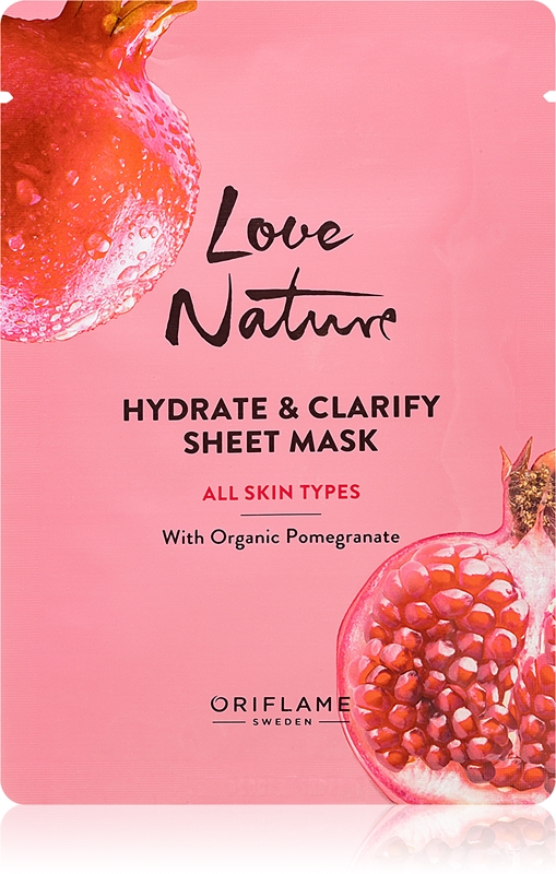 Oriflame Love Nature Pomegranate Moisturising face sheet mask notino.ie
