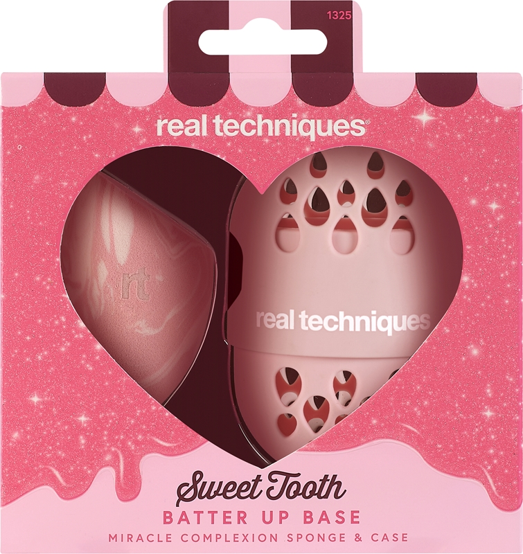 Re Sponge Real Techniques Sweet Tooth Better Up Base makeup sponge + cover ...