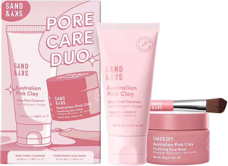 Sand And Sky Australian Pink Clay Pore Care Duo Skin Care Set Uk