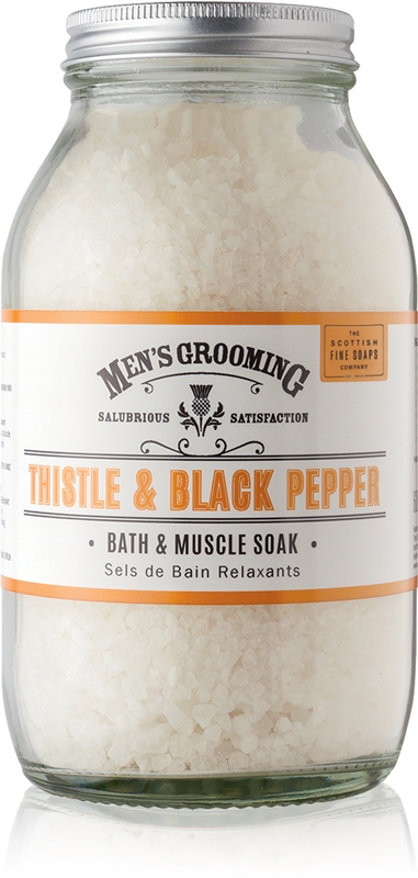 Men's Grooming Badezusatz – Thistle & Black Pepper Mineralsoake Zur Entspannung, Mit Mariendistel & Bittersalz