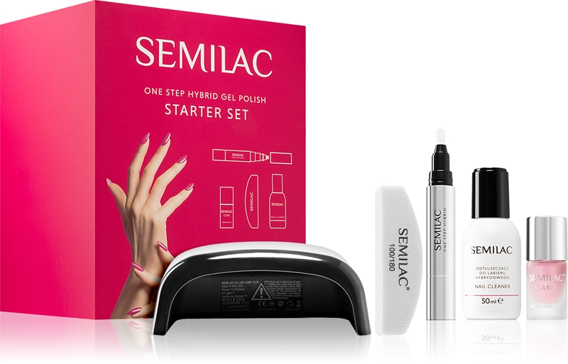 SEMILAC Love Me Gel-Nagel Starter-Set Mit LED-Lampe 48W/24W – Inkl. 3 Farben (Rot, Wine, Salsa)