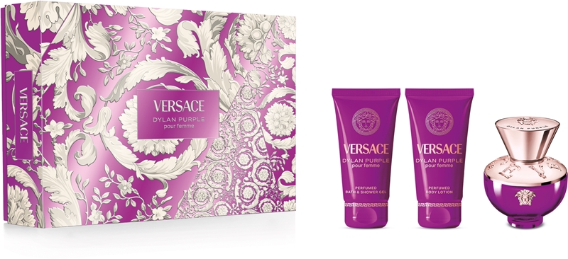 VERSACE Dylan Purple pour Femme Eau de Parfum Spray 50 ml + Duschgel 50 ml + Körperlotion 50 ml