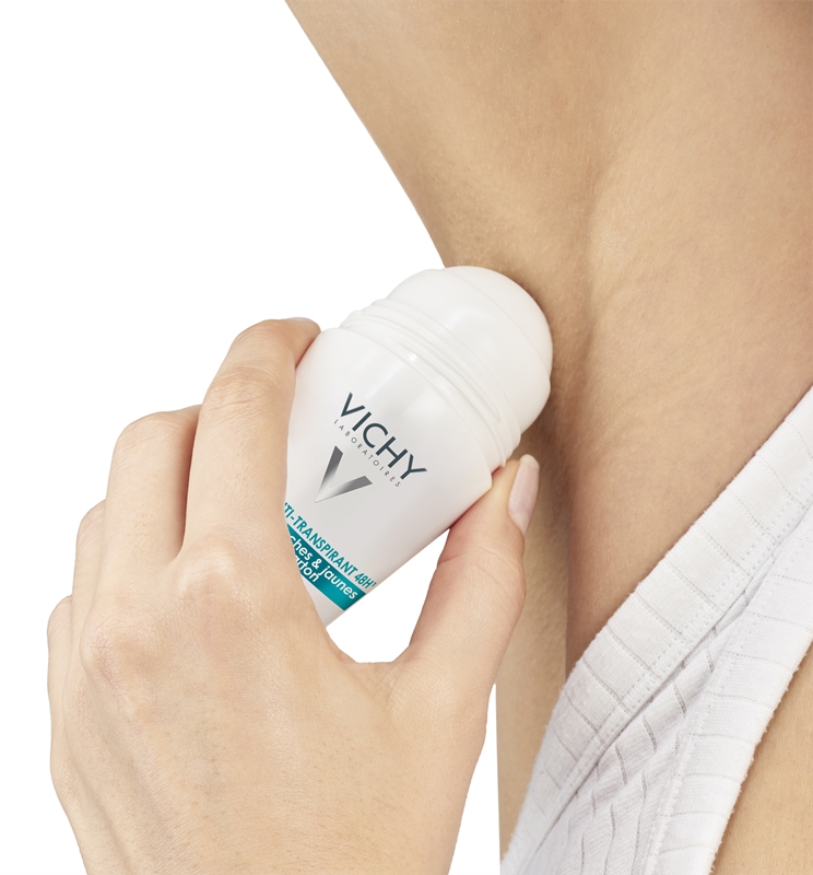 Vichy Deodorant 48h 48Hr Anti Perspirant, No White Marks & Yellow