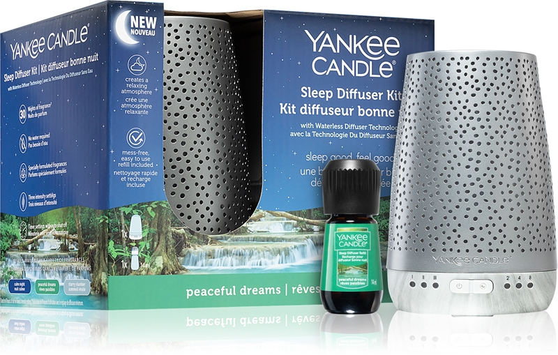 Yankee Candle Sleep Diffuser Kit Silver difuzor electric + refill