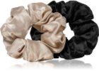 BrushArt Hair Large satin scrunchie set hajgumik Cream & Black